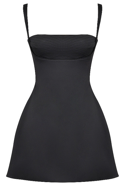 A Line Bustier Dress Black - Luxe Little Black Dresses and Celebrity  Inspired Dresses