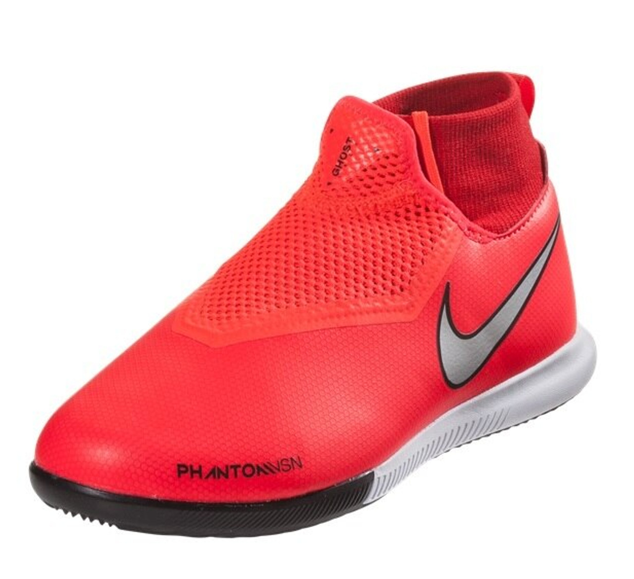 Nike Jr. Phantom VSN Academy DF IC - Crimson/Metallic Silver- (041623) - ohp soccer