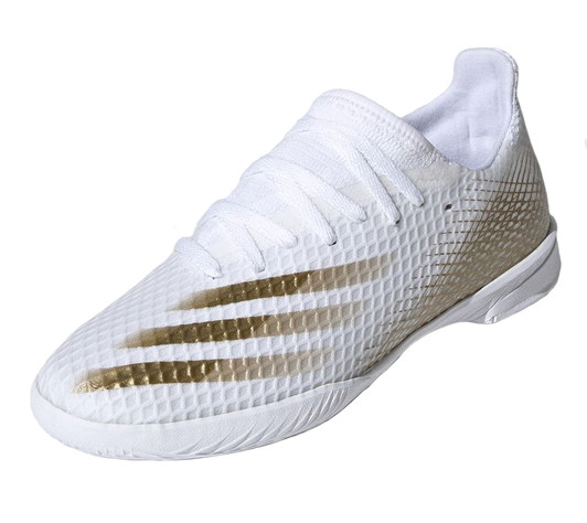 Adidas Jr. X Ghosted.3 FG- White/Gold Metallic/Core Black- (103021) - ohp  soccer
