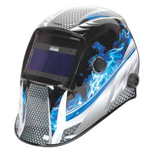 Auto Darkening Welding Helmet Shade 9-13 Blue Hot