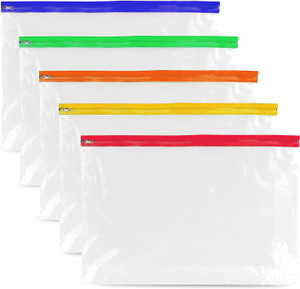 Pack of 10 A4 Plus Zip Wallets - Assorted Colour