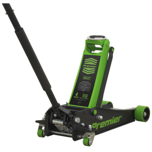Low Profile Trolley Jack with Rocket Lift 4 Tonne - Green 