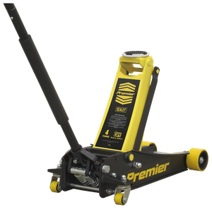 Low Profile Trolley Jack with Rocket Lift 4 Tonne - Yellow