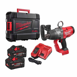 Milwaukee M18ONEFHIWF1-802XF 18V Fuel One-Key 1" High Torque Impact Wrench with 2x 8.0Ah Forge Batteries