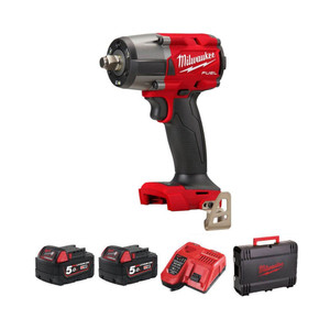 Milwaukee M18FHIW2F12-502X M18 FUEL High-Torque 1/2" Impact Wrench with Friction Ring Kit