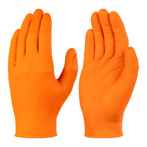Box of 100 Skytec TX925 Orange Grip Nitrile Powder Free Glove