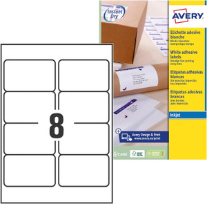 Avery QuickDRY Address Labels 8 Per Sheet 99.1 x 67.7 mm - 200 Labels Per pack