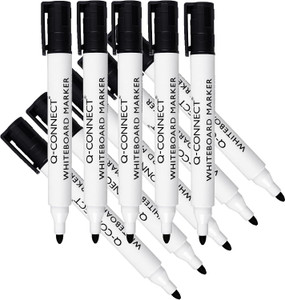 Drywipe Marker Pen Black (10 Pack)
