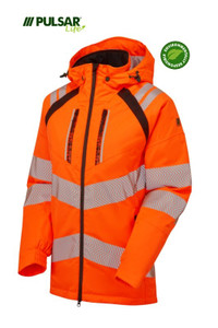 Pulsar Life Mens HV Orange Insulated Parka