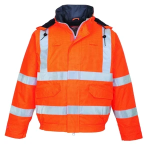 Bizflame Rain Hi-Vis FR Orange Bomber Jacket