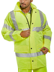 Beeswift Hi-vis Fleece Lined Bomber Jacket Yellow