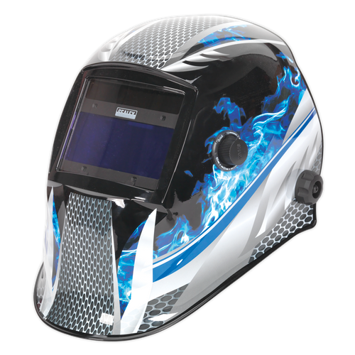 Auto Darkening Welding Helmet Shade 9-13 Blue Hot