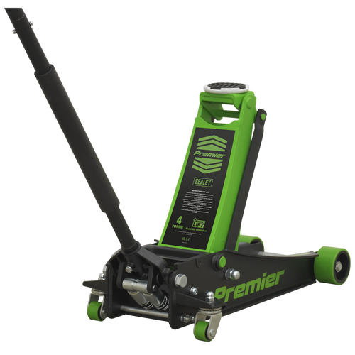 Low Profile Trolley Jack with Rocket Lift 4 Tonne - Green 