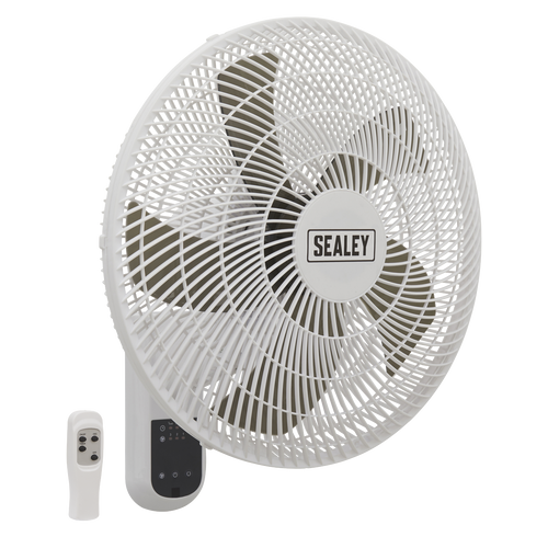 16" Wall Fan with Remote Control 3-Speed 230V