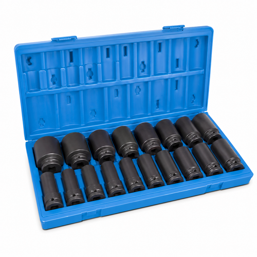 3/4" Drive Metric 18 Piece - Deep Length - 19-50mm