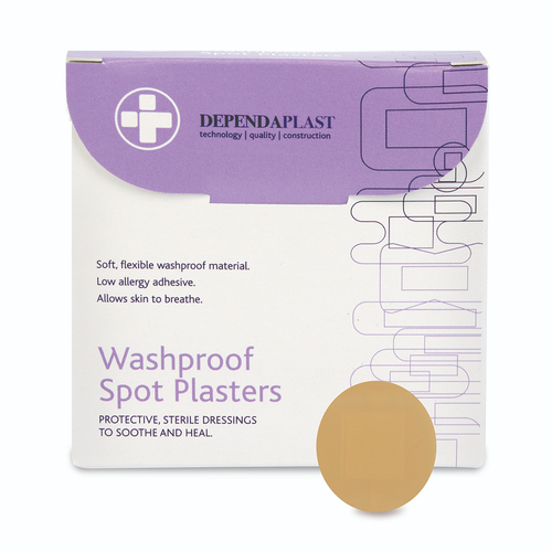Assorted Washproof Plasters - Spot - 2.2cm (Box 100)