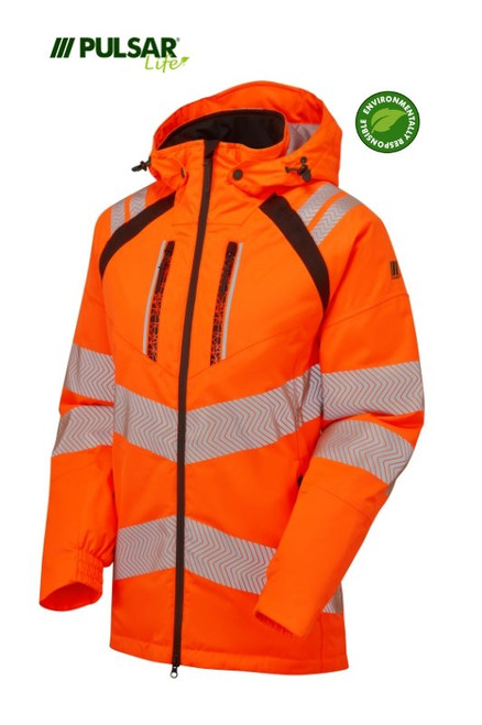 Pulsar Life Mens HV Orange Insulated Parka