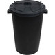 80L Plastic Dustbin Clip Lid Black