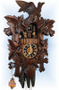 Cuckoo Clock carved style musical 14 inch Five Leaf by Hones - left angle