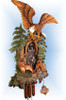 Cuckoo Clock hand carved 38 inch Fox and Eagle by August Schwer - leftangle Cuckoo Clock hand carved 38 inch Fox and Eagle by August Schwer - leftangle