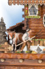 Hones | 86210t | 19''H | Pitchfork | Chalet style | cuckoo clock | farmer