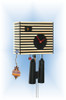 Rombach & Haas | cs34-2 | 8''H | Bauhaus Black | Modern | cuckoo clock | full view