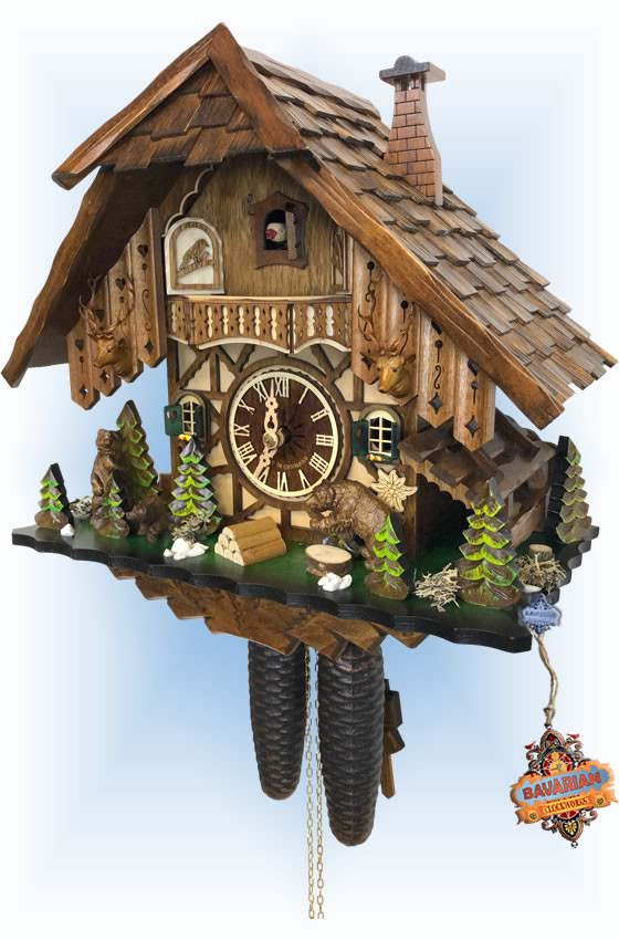 Cuckoo Clock 48713/8 Jumping Bear | by Engstler | On Sale Cuckoo Clock 48713/8 Jumping Bear | by Engstler | On Sale