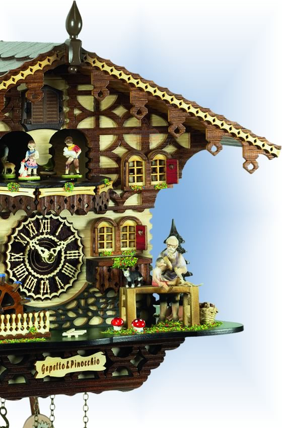 Cuckoo Clock 4258 QMT HZZG Gepettos Pinocchio by Trenkle On Sale