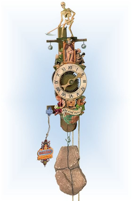 Rombach & Haas Medevil Reaper | 18"H Antique Cuckoo Clock | Full View