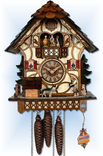 Anton Schneider 1 Day Farm Play cuckoo clock - Full View