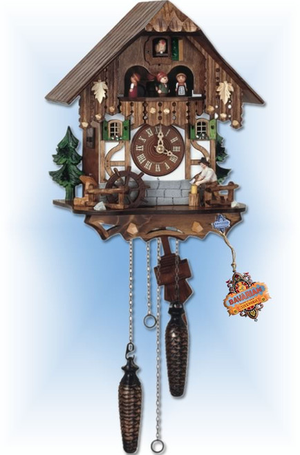 Busy Woodsman cuckoo clock - full view