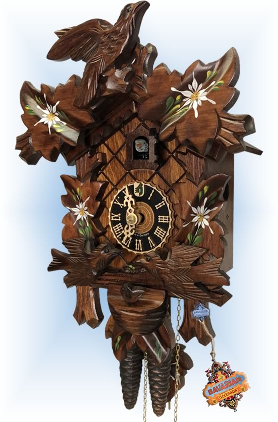 Cuckoo Clock 400/3ed Nesting Edelweiss | by Hones | On Sale