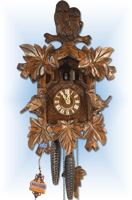 【P13524】First Cuckoo Cuckoo Clock 1.8511.01.P Cozy Owls | by August Schwer | On Sale
