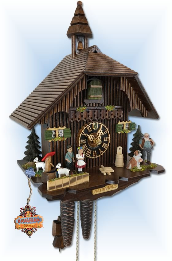 Heidi Haus cuckoo clock by Hones 1-day chalet 12'' Bavarian Clockworks