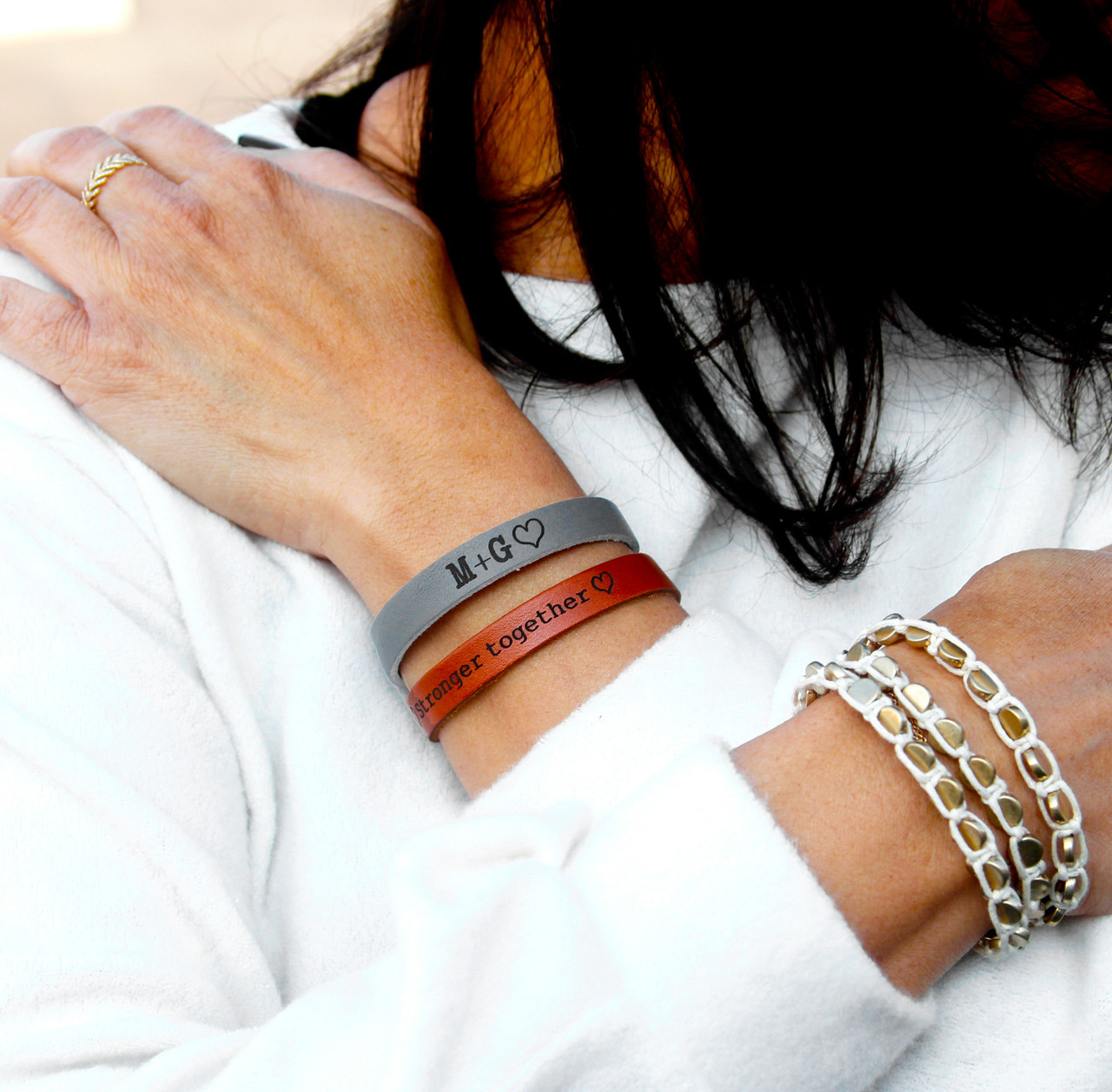 Personalized Couples Bracelets, Custom Matching Bracelets for