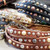 Studded leather wrap bracelets