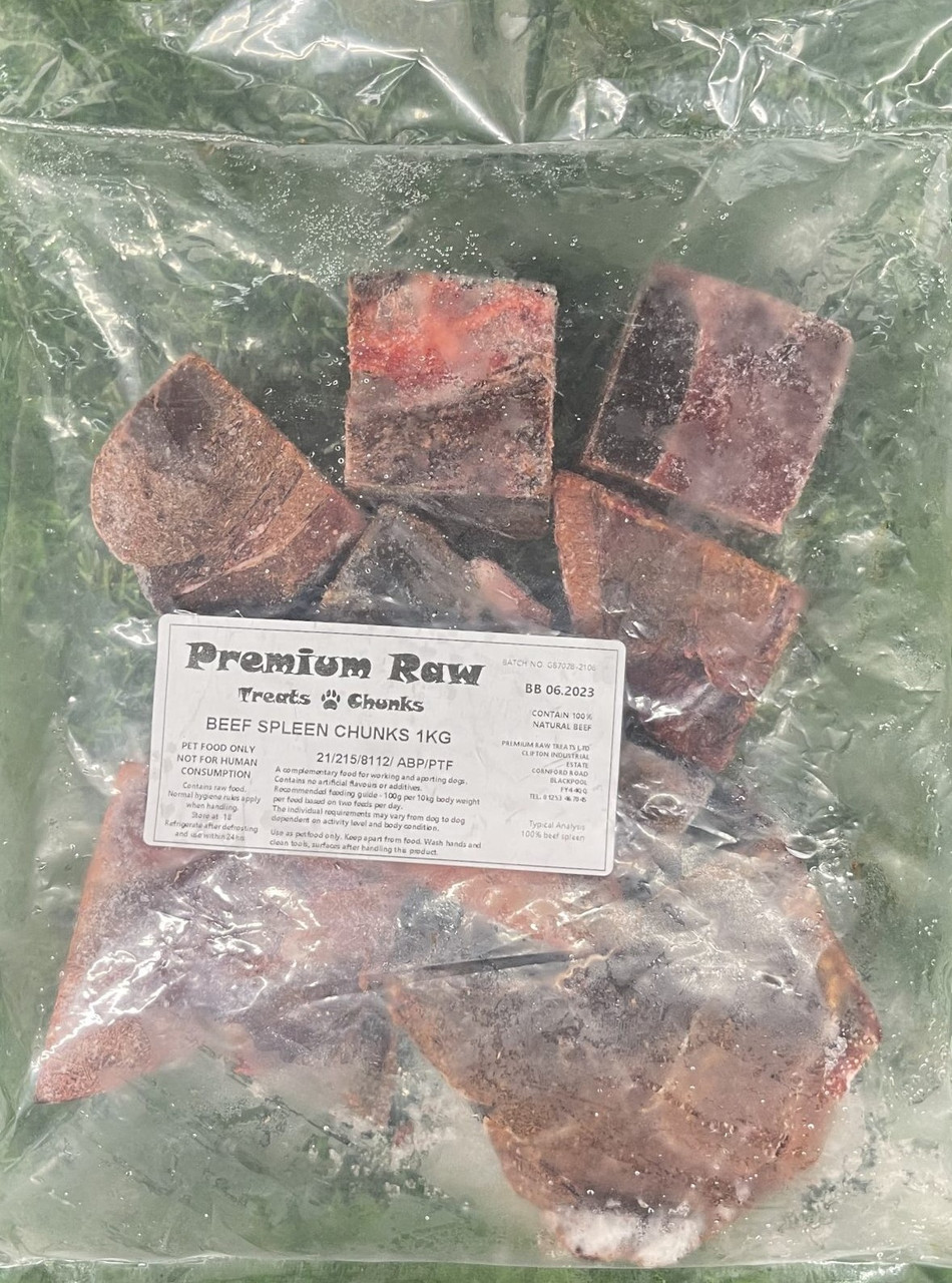 PRT Beef Spleen Chunks 1kg Raw Treats for Dogs Raw Dog Food