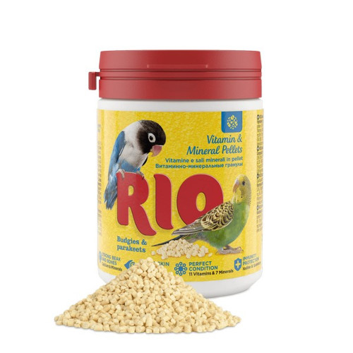 RIO vitamin and mineral pellets include a special complex of essential vitamins, micro- and macro elements for ultimate nutrition and health of birds. When used on a daily basis, the complex eliminates the symptoms and adverse effects of an unbalanced diet.