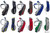 FastFold Endeavor 2.0 Golf Stand Bag in multiple colour options including Black/Grey, Cobalt/White and Red/White, shown upright and on stand FastFold Endeavor 2.0 Golf Stand Bag in multiple colour options including Black/Grey, Cobalt/White and Red/White, shown upright and on stand