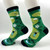 1 Pair Men's Golf-Themed Mid-Calf Socks with Golf Course Design (Sand Traps, Water Hazards, Flagstick) - Breathable Comfortable Casual & Sporty Golf - Novelty Gift for Golfers - Green/White/Black Colour Scheme