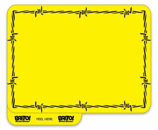 Yellow Barbed Wire 4x3