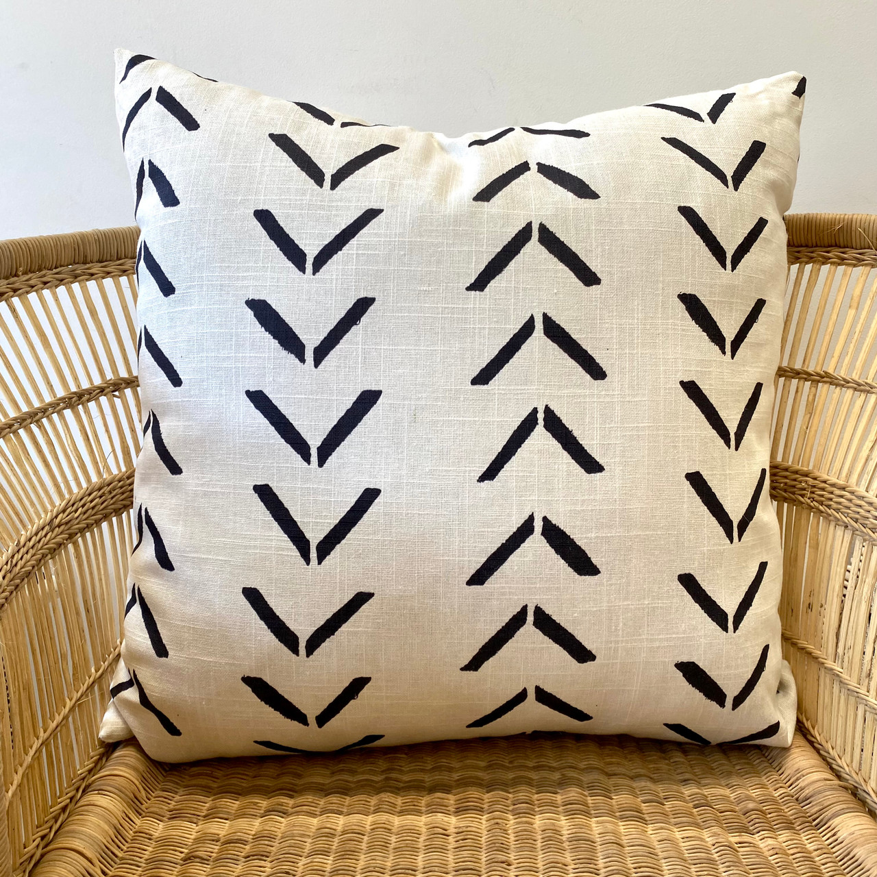 Cushion Chevron Linen Print Mudcloth Cushion Zohi Interiors