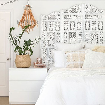 White boho headboard deals