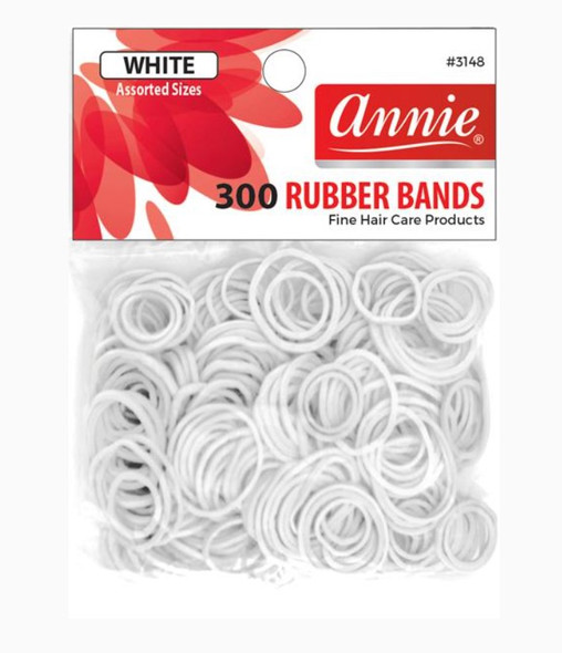 Annie Rubber Bands White 300ct #3148