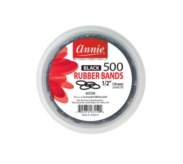 Annie Rubber Bands Black 500ct #3159