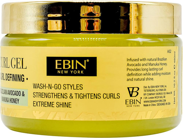 Ebin Curl Gel Curl Defining Brazilian Avocado & Manuka Honey 16.2oz