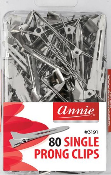 Annie- #3191 Single Prong Clips 80ct