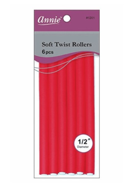 Annie- #1201 Soft Twist Rollers 7" 6ct Red