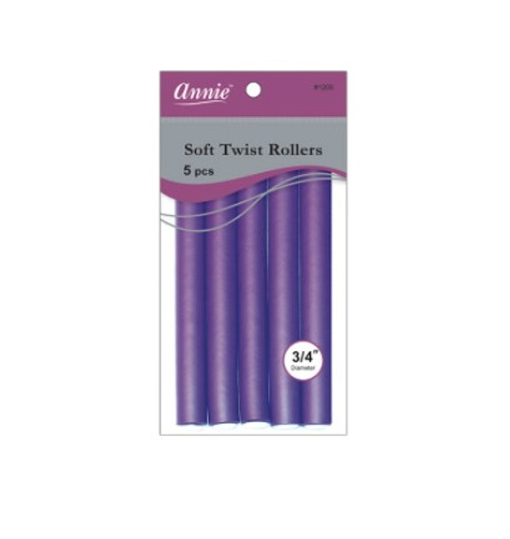 Annie- #1205 Soft Twist Rollers 7" 6ct Purple