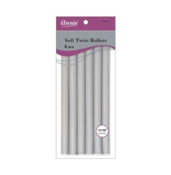 Annie- #1209 Soft Twist Rollers 10" 6ct Gray